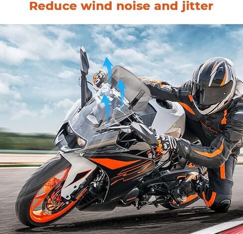 Motoparty Motorcycle Windshield Extension Universal Adjustable Clip on Windscreen extender for Honda Suzuki Kawasaki Yamaha Aprilia Upgrade More Stable Easy to Install (Large,Clear) in Saudi Arabia