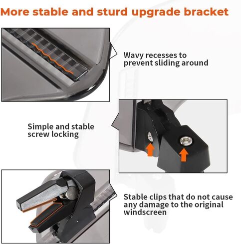 Motoparty Motorcycle Windshield Extension Universal Adjustable Clip on Windscreen extender for Honda Suzuki Kawasaki Yamaha Aprilia Upgrade More Stable Easy to Install (Large,Clear) in Saudi Arabia