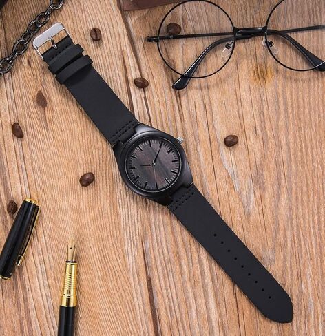 WASTIME Wooden Watch for Men Women, Stylish Chronograph Military Casual Calendar Wood Watches in Saudi Arabia