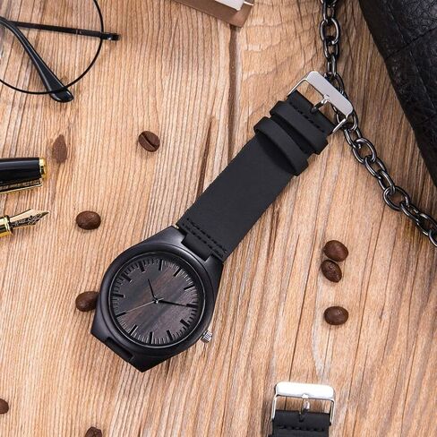 WASTIME Wooden Watch for Men Women, Stylish Chronograph Military Casual Calendar Wood Watches in Saudi Arabia