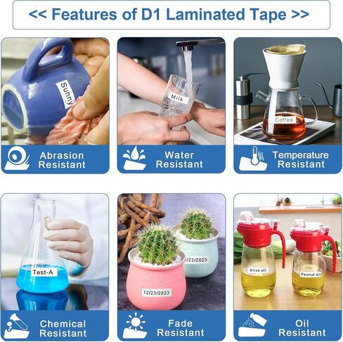 متوافق مع Dymo Labelmanager 160 Refill for Dymo D1 45013 S0720530 D1 شريط صانع الملصقات 12 مم 1/2 بوصة × 23 قدم in Saudi Arabia