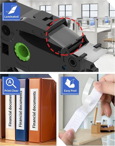 Oozmas TZe-241 TZe241 18mm Label Tape Replacement for Brother Label Maker Tape 18mm 0.7 Inch TZe Tz Laminated White P-Touch Black on White Work with Brother PTD410 PT-D400 D610BT, 3/4 Inch, 4PK in Saudi Arabia