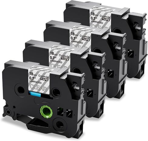 TZe TZ Tape 12mm 0.47 Laminated Clear Compatible with Brother P-Touch | Label Tape Clear TZe-131 Label Maker Tape Black on Clear Work for Ptouch PT-H110 PT-D210 Refills, 1/2 Inch x 26.2 ft, 4-Pack in Saudi Arabia