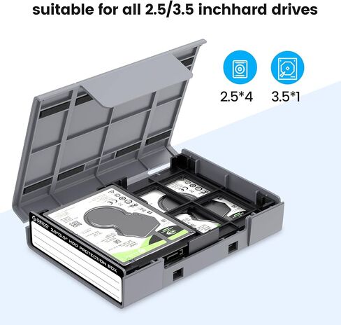ORICO 5-Pack Hard Drive Carrying Case Protective Box for 3.5/2.5 Inch SSD HDD Portable with Anti-Static,Shockproof and Dust Proof Travel Storage Bag-PHP25-5C in Saudi Arabia
