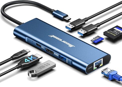 Hiearcool USB C Hub، USB C Dock، 4K@60 هرتز HDMI، 1 جيجابت في الثانية إيثرنت، Space Gray in Kuwait