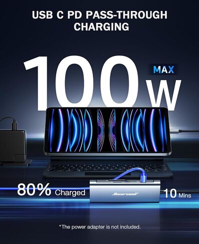 Hiearcool USB C Hub, USB C Multi-Port Adapter for MacBook Pro, 7IN1 USB C to HDMI Hub Dongle Compatible for USB C Laptops and Other Type C Devices (4K HDMI USB3.0 SD/TF Card Reader 100W PD) in Saudi Arabia