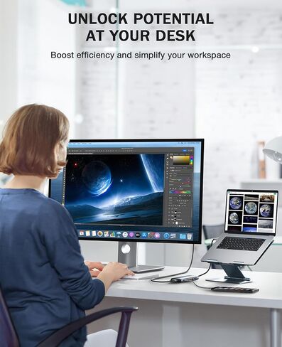 Hiearcool USB C Hub, USB C Multi-Port Adapter for MacBook Pro, 7IN1 USB C to HDMI Hub Dongle Compatible for USB C Laptops and Other Type C Devices (4K HDMI USB3.0 SD/TF Card Reader 100W PD) in Saudi Arabia