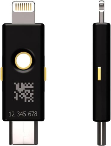 Yubico - YubiKey 5Ci - Two-Factor authentication Security Key for Android/PC/iPhone, Dual connectors for Lighting/USB-C - FIDO Certified in Saudi Arabia