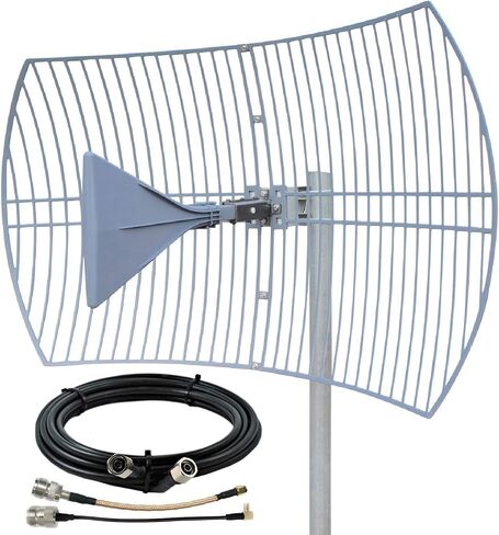 Waveform Griddy: Grid Parabolic Antenna Kit for 4G LTE, 5G NR, and WiFi | 40 km Range | +26 dBi | Works w/Cell Phone Boosters, Modems, Routers, and Gateways | Antenna Only in Kuwait