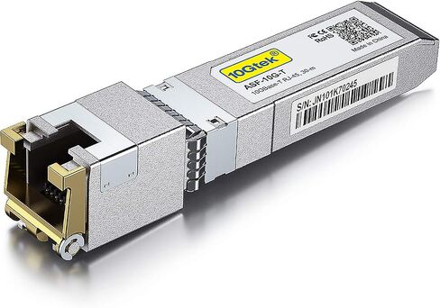 10Gtek 𝟭𝟬𝗚𝗕𝗮𝘀𝗲-𝗧 SFP+ to RJ-45 Transceiver, 10Gbe SFP+ Copper Ethernet CAT6a Module, up to 30m, for Cisco SFP-10G-T-S, Ubiquiti UniFi UF-RJ45-10G, Fortinet, TP-Link TL-SM5310-T and More in Saudi Arabia