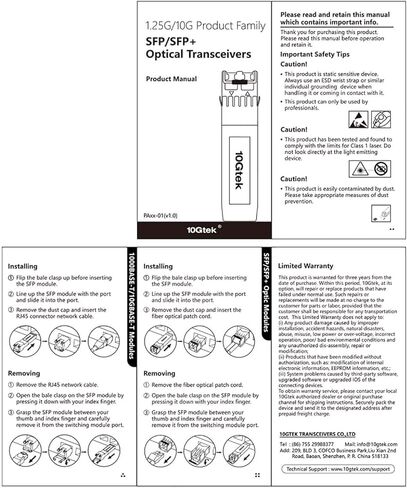 10Gtek 𝟭𝟬𝗚𝗕𝗮𝘀𝗲-𝗧 SFP+ to RJ-45 Transceiver, 10Gbe SFP+ Copper Ethernet CAT6a Module, up to 30m, for Cisco SFP-10G-T-S, Ubiquiti UniFi UF-RJ45-10G, Fortinet, TP-Link TL-SM5310-T and More in Saudi Arabia