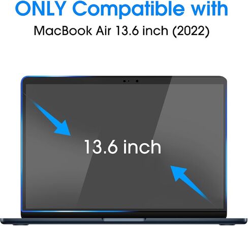 amFilm مصمم لجهاز MacBook Air مقاس 15 بوصة (شريحة M3/شريحة M2، إصدار 2023-2024) واقي شاشة من الزجاج المقوى [بدون فقاعات] [صلابة 9H] [مضاد للخدش] [مضاد لبصمات الأصابع]، عبوة واحدة in Kuwait