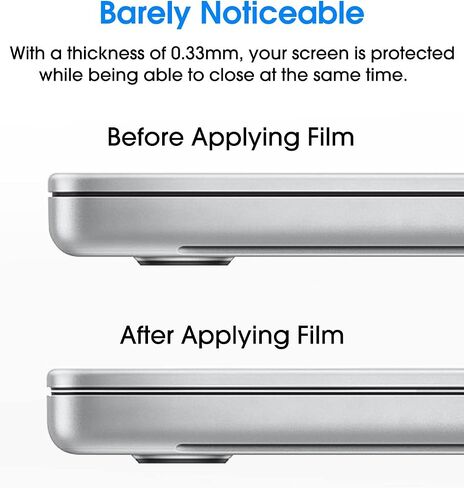 amFilm مصمم لجهاز MacBook Air مقاس 15 بوصة (شريحة M3/شريحة M2، إصدار 2023-2024) واقي شاشة من الزجاج المقوى [بدون فقاعات] [صلابة 9H] [مضاد للخدش] [مضاد لبصمات الأصابع]، عبوة واحدة in Kuwait