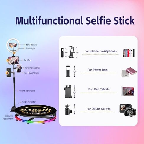 360 Photo Booth with Flight Case 100CM /39.4" + 24V Battery, 360 Photo Booth Machine for Parties Christmas Wedding,Software APP Remote Control Automatic Spin Accessories for 5-7 People in Saudi Arabia