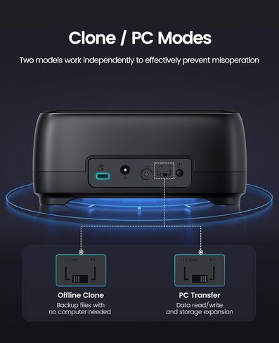 ORICO Hard Drive Docking Station with Offline Clone USB 3.2 Gen 1 to SATA Hard Drive Dock Dual Bay for 2.5&3.5 Inch SSD HDD Up to 40 TB with 12V Power Supply, Tool-Free and UASP Supported (DD28C3-C) in Saudi Arabia