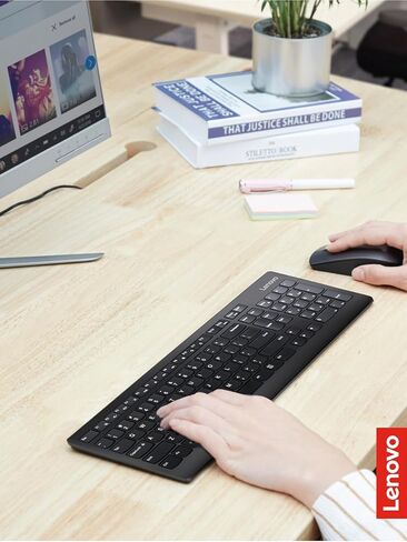 Lenovo 510 Wireless Keyboard & Mouse Combo, 2.4 GHz Nano USB Receiver, Full Size, Island Key Design, Left or Right Hand, 1200 DPI Optical Mouse, GX30N81775, Black in Saudi Arabia