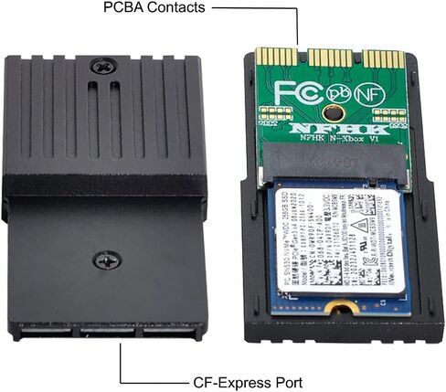 cablecc M.2 NVMe 2230 M-Key SSD to CF-Express Type-B Adapter for Xbox Series X&S CH SN530 SSD PCIe4.0 Expansion Memory Card (Black CFExpress to NVME only Work for CH SN530 SSD) in Saudi Arabia