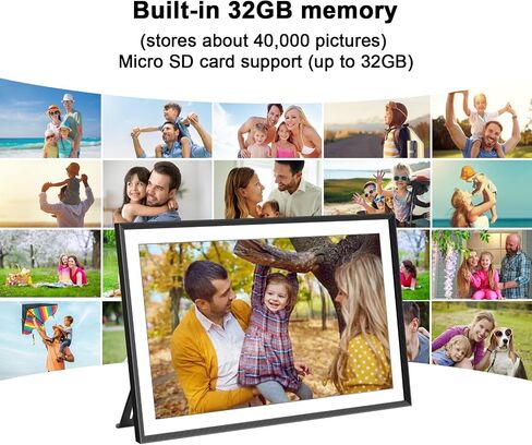 إطار صورة رقمي FRAMEO سعة 32 جيجابايت، إطار صور رقمي واي فاي 10.1 بوصة، شاشة عرض عالية الدقة 1280 × 800 مع مستشعرات للحركة، إعداد سهل لمشاركة الصور أو مقاطع الفيديو في أي مكان عبر تطبيق Frameo APP، قابل للتدوير التلقائي على الحائط in Kuwait