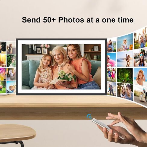 إطار صورة رقمي FRAMEO سعة 32 جيجابايت، إطار صور رقمي واي فاي 10.1 بوصة، شاشة عرض عالية الدقة 1280 × 800 مع مستشعرات للحركة، إعداد سهل لمشاركة الصور أو مقاطع الفيديو في أي مكان عبر تطبيق Frameo APP، قابل للتدوير التلقائي على الحائط in Kuwait