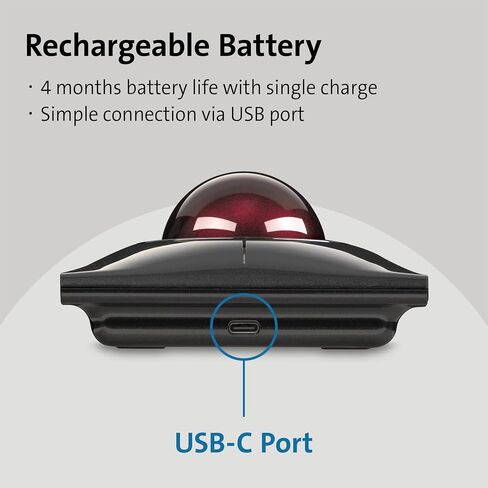 Kensington SlimBlade™ Pro Wireless Trackball, Rechargeable Battery, Bluetooth 2.4GHz Connection Options (K72080WW) in Saudi Arabia