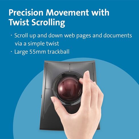 Kensington SlimBlade™ Pro Wireless Trackball, Rechargeable Battery, Bluetooth 2.4GHz Connection Options (K72080WW) in Saudi Arabia