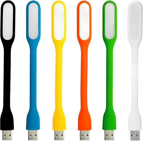 USB LED Light Lamp for Power Bank (10 PCS) Portable Eye Care Mini Night Light with Flexible Arm, USB Gooseneck Reading Lamps Book Light,Compatible for Desktop, Notebook Laptop (10-Black) in Kuwait