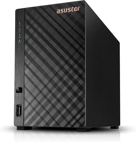 Asustor Drivestor 2 Lite AS1102TL, 2 Bay NAS Enclosure Network Storage, 1.7GHz Quad Core, 1GbE Port, 1GB RAM DDR4, Network Attached Storage for Cloud Storage (Diskless) in Kuwait