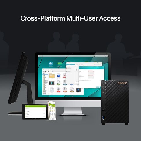 Asustor Drivestor 2 Lite AS1102TL, 2 Bay NAS Enclosure Network Storage, 1.7GHz Quad Core, 1GbE Port, 1GB RAM DDR4, Network Attached Storage for Cloud Storage (Diskless) in Kuwait