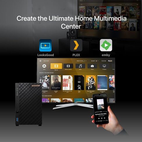 Asustor Drivestor 2 Pro Gen2 AS3302T v2، 2 Bay NAS، 1.7 جيجا هرتز رباعي النواة، منفذ 2.5 جيجا بايت، ذاكرة وصول عشوائي DDR4 سعة 2 جيجا بايت، خادم وسائط منزلي صغير، جهاز تخزين متصل بالشبكة (بدون قرص) in Kuwait