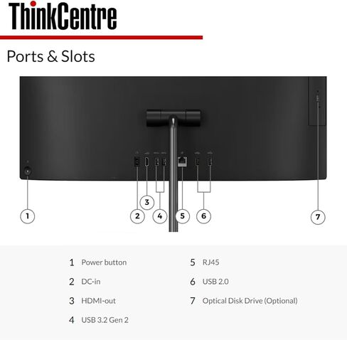 Lenovo ThinkCentre All-in-One Business Computer, 23.8" FHD Display, 12th Gen Intel 6-Core Processor, 16GB RAM, 512GB PCIe SSD, Wi-Fi, HDMI, Webcam, DVD-RW, Windows 11 Pro in Saudi Arabia