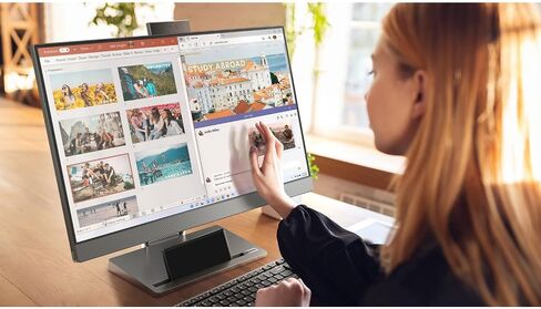 Lenovo IdeaCentre 5 AIO Desktop, 27" QHD 100Hz Touchscreen, Intel Core i7 12700H, 32GB DDR5 RAM, 1TB PCIe SSD, Wi-Fi 6, IR Camera, Windows 11 Pro, HDMI, Ethernet, Wireless KB & Mouse, Black in Saudi Arabia