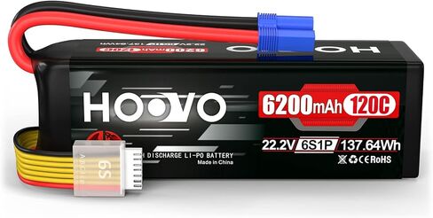 HOOVO 22.2V 6000mAh 60C 6S LiPo بطارية مع EC5 Plug for أجهزة الاستقبال عن بعد شاحنة قارب طائرة هليكوبتر الطائرات بدون طيار الطائرة بدون طيار FPV in Saudi Arabia