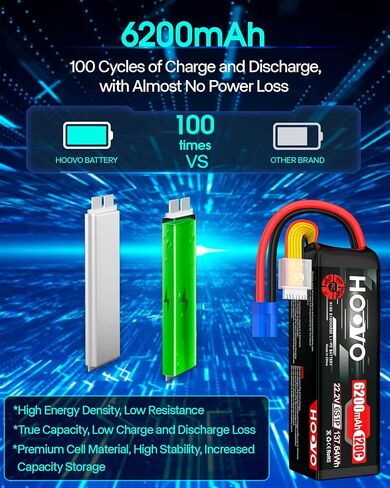 HOOVO 22.2V 6000mAh 60C 6S LiPo بطارية مع EC5 Plug for أجهزة الاستقبال عن بعد شاحنة قارب طائرة هليكوبتر الطائرات بدون طيار الطائرة بدون طيار FPV in Saudi Arabia