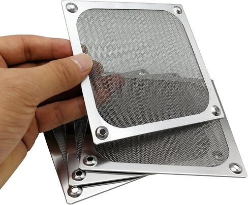 120mm Computer Fan Filter Grills, Black Color, 4 Pack | Thickened Aluminum Frame, Ultra Fine Stainless Steel Mesh, With Screws in Saudi Arabia