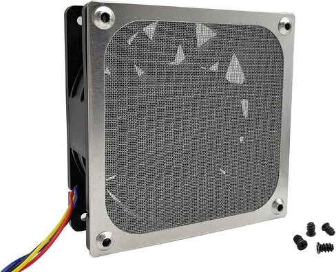120mm Computer Fan Filter Grills, Black Color, 4 Pack | Thickened Aluminum Frame, Ultra Fine Stainless Steel Mesh, With Screws in Saudi Arabia