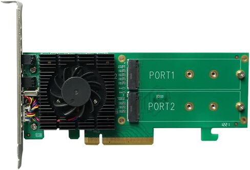 HighPoint Technologies 2-Port M.2 SSD6202A NVMe Boot RAID Controller for VMware ESXi & Virtualization Systems, Green in Kuwait