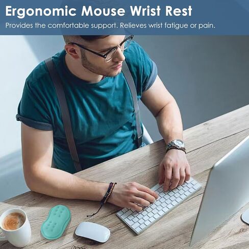 VANKEY Mouse Wrist Rest, Desk Wrist Pad for Mouse, Comfortable Computer Mouse Wrist Support, Ergonomic Wrist Rest with Memory Foam Fillings, Non-Slip Base (Black) in Saudi Arabia