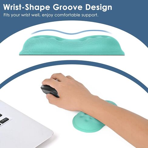VANKEY Mouse Wrist Rest, Desk Wrist Pad for Mouse, Comfortable Computer Mouse Wrist Support, Ergonomic Wrist Rest with Memory Foam Fillings, Non-Slip Base (Black) in Saudi Arabia