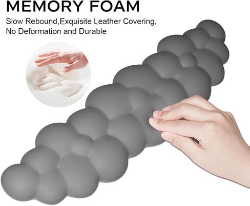 JIKIOU Upgrade Leather Cloud Wrist Rest for Keyboard and Mouse & Cup Pad | Wish Gift-Cute Cloud Shape, Comfortable and don’t Irritate to Skin, Non-Slip PU Base,Soft Memory Foam filled for Pain Relief in Saudi Arabia