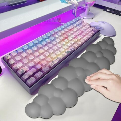 JIKIOU Upgrade Leather Cloud Wrist Rest for Keyboard and Mouse & Cup Pad | Wish Gift-Cute Cloud Shape, Comfortable and don’t Irritate to Skin, Non-Slip PU Base,Soft Memory Foam filled for Pain Relief in Saudi Arabia