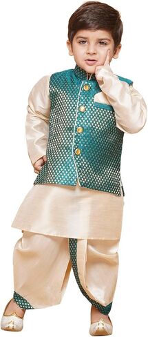 AJ DEZINES Kids Printed Kurta Dhoti Set for Boys Indian Traditional Party Wear Bollywood Style Wedding Dress || Diwali Outfit in Kuwait