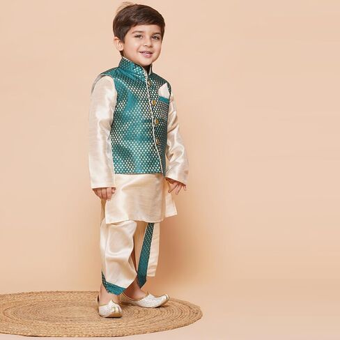 AJ DEZINES Kids Printed Kurta Dhoti Set for Boys Indian Traditional Party Wear Bollywood Style Wedding Dress || Diwali Outfit in Kuwait