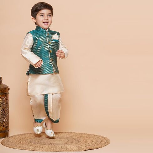 AJ DEZINES Kids Printed Kurta Dhoti Set for Boys Indian Traditional Party Wear Bollywood Style Wedding Dress || Diwali Outfit in Kuwait