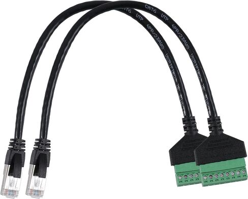 2Pcs RJ45 Male to 8 Pins Screw Terminal Block Adapter for Cat5 Cat6 Cat7 Ethernet Extender CCTV Digital Internet,RJ45 Male Plug to 8pins Terminal Ethernet Connector in Saudi Arabia