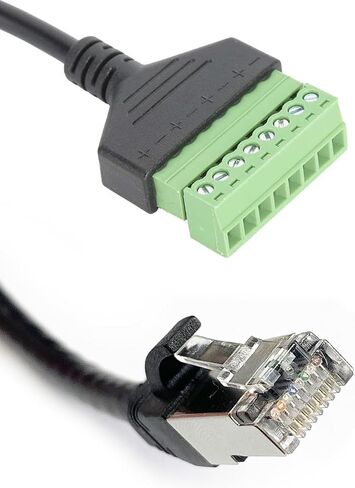 2Pcs RJ45 Male to 8 Pins Screw Terminal Block Adapter for Cat5 Cat6 Cat7 Ethernet Extender CCTV Digital Internet,RJ45 Male Plug to 8pins Terminal Ethernet Connector in Saudi Arabia