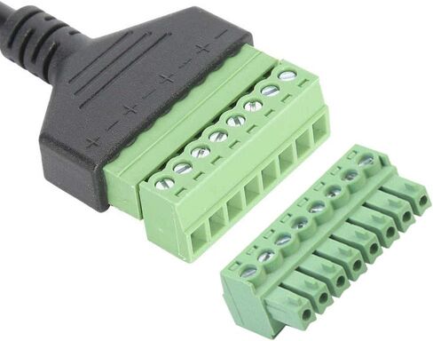 2Pcs RJ45 Male to 8 Pins Screw Terminal Block Adapter for Cat5 Cat6 Cat7 Ethernet Extender CCTV Digital Internet,RJ45 Male Plug to 8pins Terminal Ethernet Connector in Saudi Arabia