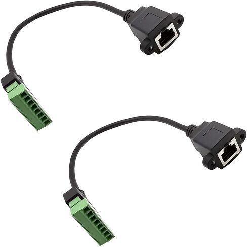 2Pcs RJ45 Male to 8 Pins Screw Terminal Block Adapter for Cat5 Cat6 Cat7 Ethernet Extender CCTV Digital Internet,RJ45 Male Plug to 8pins Terminal Ethernet Connector in Saudi Arabia