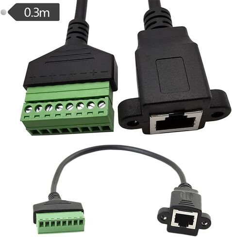2Pcs RJ45 Male to 8 Pins Screw Terminal Block Adapter for Cat5 Cat6 Cat7 Ethernet Extender CCTV Digital Internet,RJ45 Male Plug to 8pins Terminal Ethernet Connector in Saudi Arabia