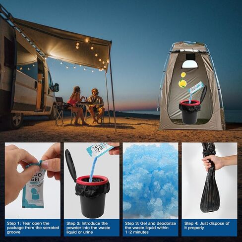 Portable Toilet Absorbent Gel, Portable Toilet Powder Poo Urine Powder for Camping Outdoor Hiking in Saudi Arabia