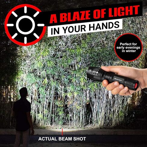 LED Flashlight High Lumens, Mini Tactical LED Flashlight 2 Pack, 5 Modes Zoomable Beam, Battery Powered (Batteries Not Included) for Camping, Hunting, Home & Emergency, Compact Small LED Flashlight in Kuwait